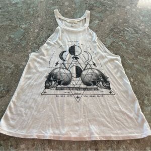 Billabong Designer’s Closet Moon & Skulls Halter Tank XS
